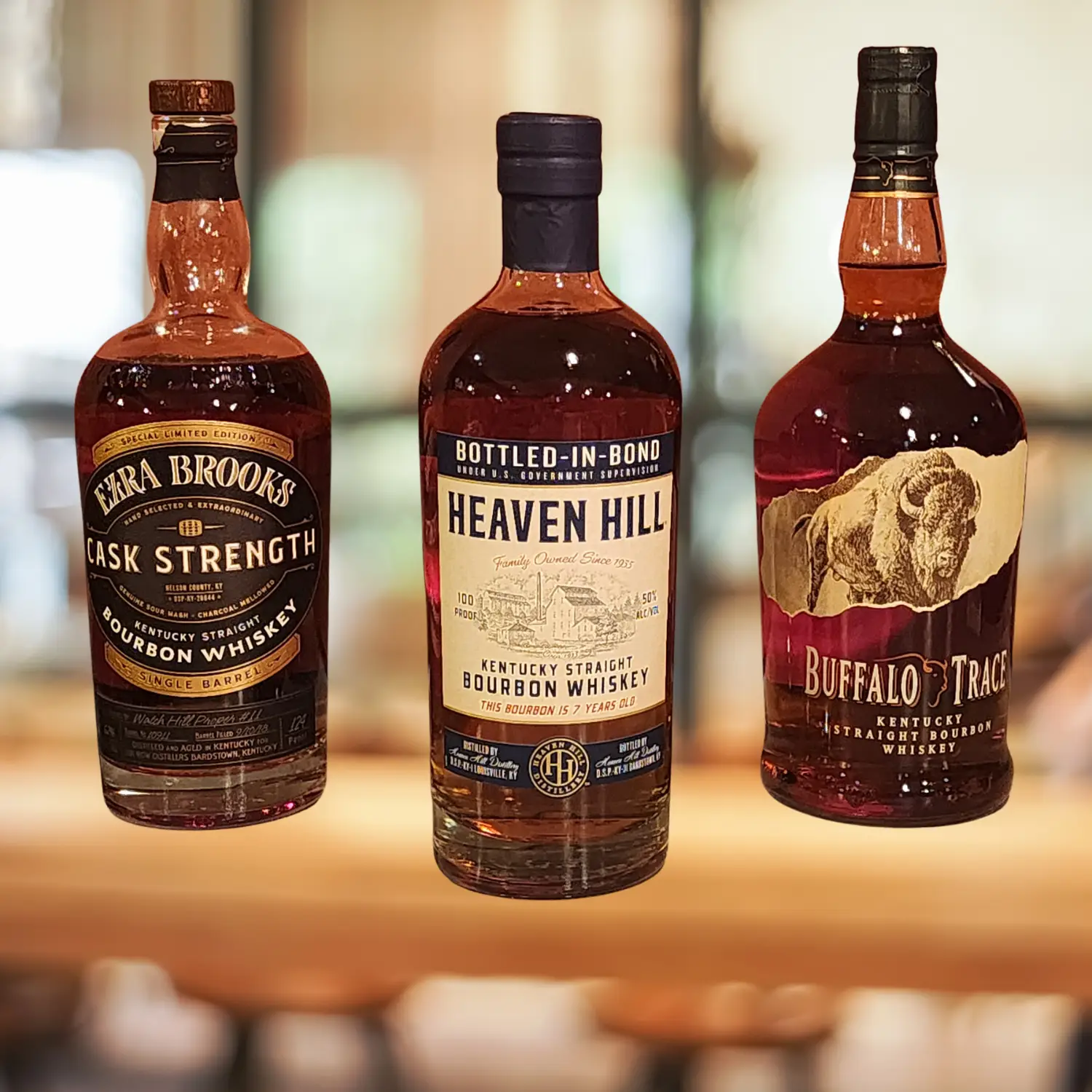 3 bottles of bourbon