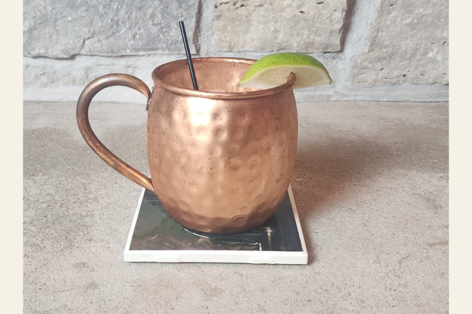 copper mug with a lime wedge