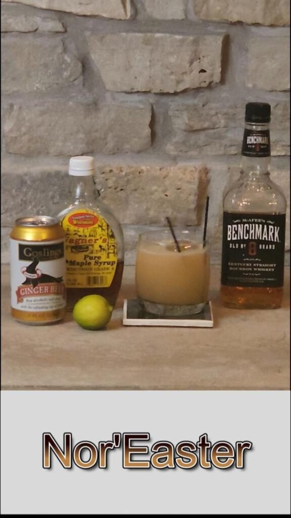 Nor'easter cocktail with ginger beer, maple syrup, and bourbon