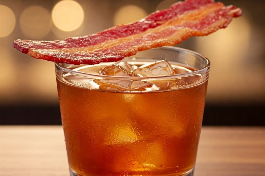 bacon with a glass